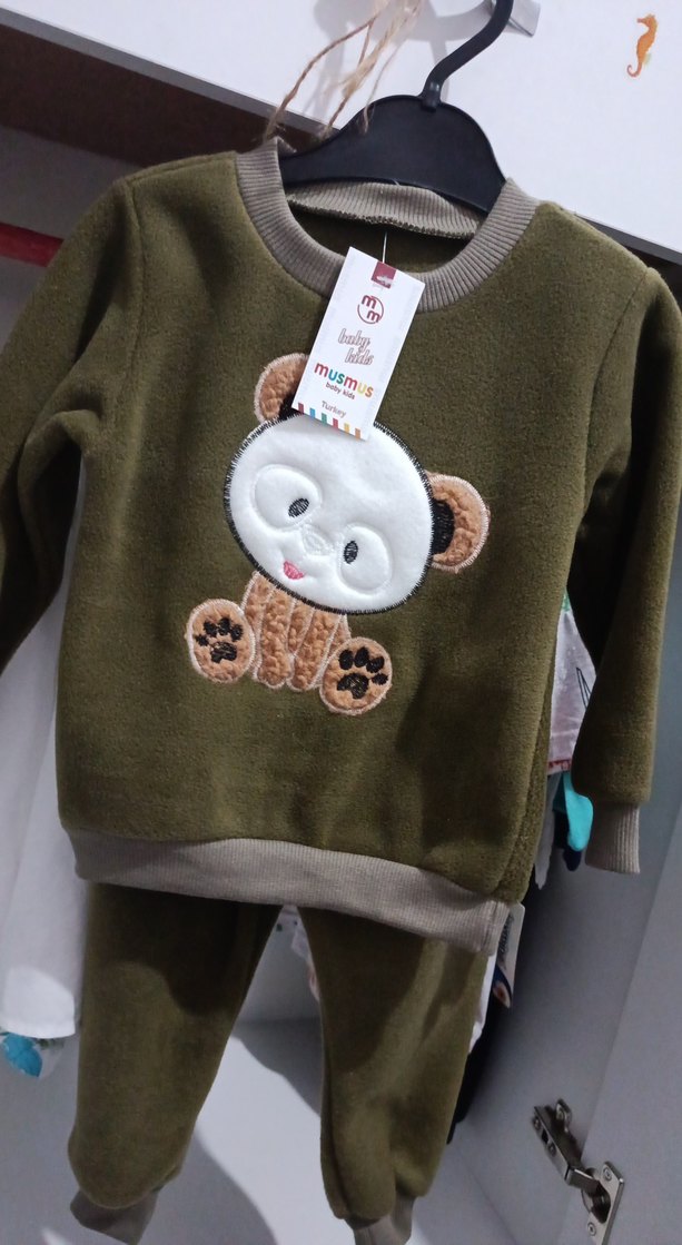 Kahverengi Nakışlı Bebek Erkek Takımı - Görsel 3