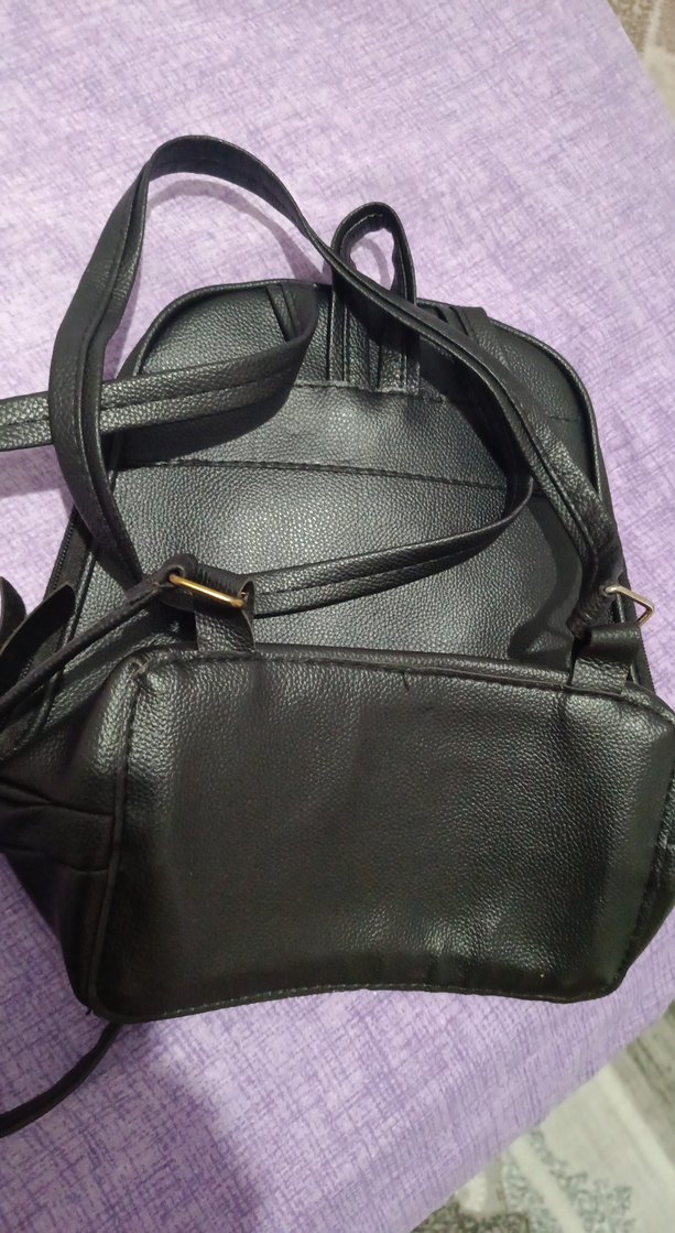 Zara Siyah Deri Kadın Sırt Çantası - Görsel 2