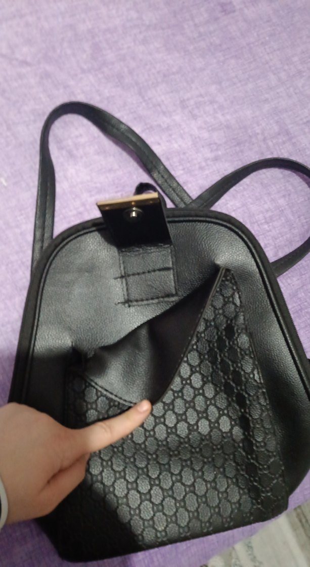 Zara Siyah Deri Kadın Sırt Çantası - Görsel 3