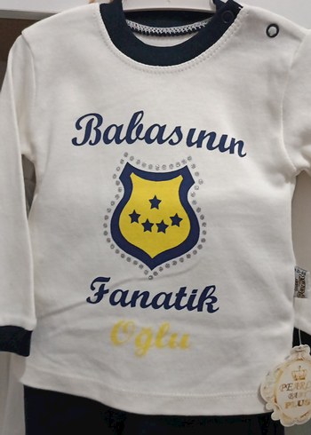 Beyaz Baskılı Erkek Bebek Takım - Görsel 2