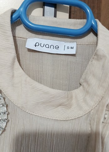 Bej Uzun Kollu Keten Kadın Gömlek - Görsel 3