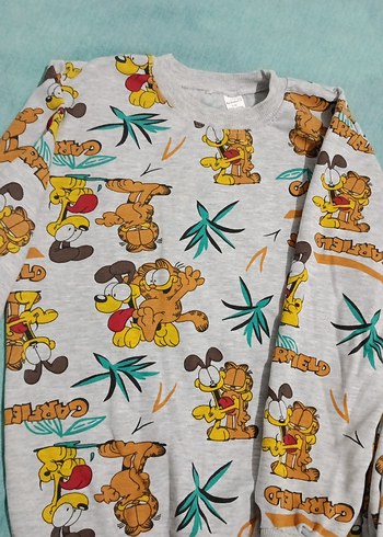 Erkek Gri Baskılı Uzun Kollu Kısa Pijama Takımı - Görsel 2