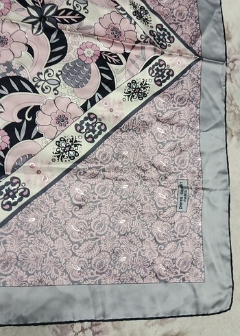 Gri Dantel Detaylı Bohem Kadın eşarp - Görsel 3