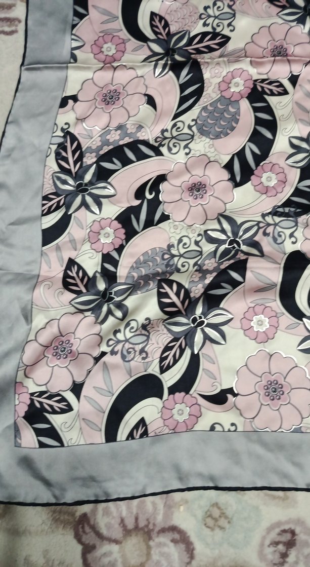 Gri Dantel Detaylı Bohem Kadın eşarp - Görsel 2