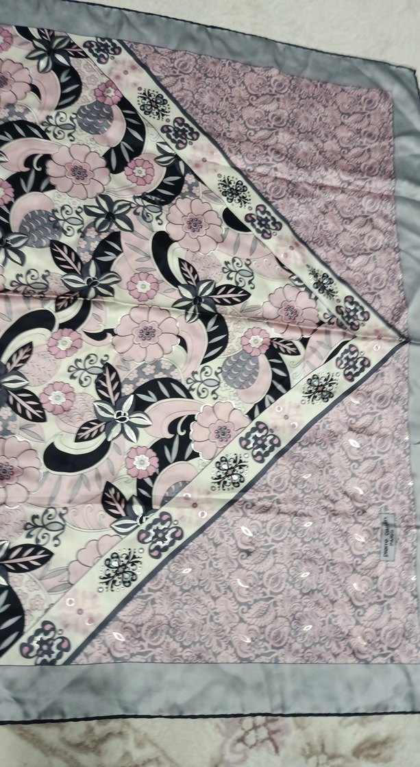 Gri Dantel Detaylı Bohem Kadın eşarp - Görsel 4