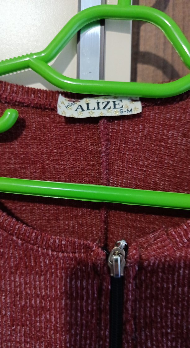 Bordo Fermuarlı Uzun Kadın Kaban - Görsel 3