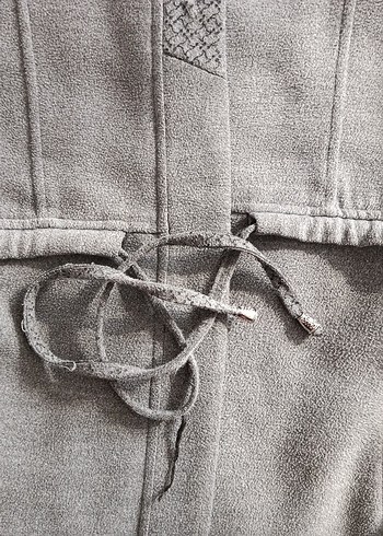 Gri Uzun Kürklü Kadın Kaban - Görsel 3