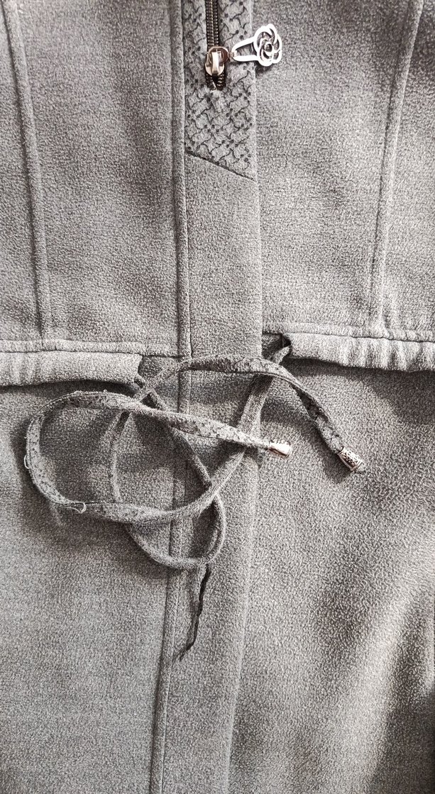 Gri Uzun Kürklü Kadın Kaban - Görsel 3