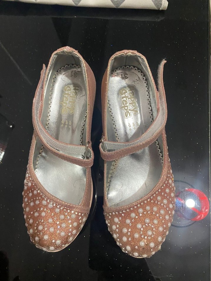 Kız Çocuk Bej Tokalı Parlak Babet - Görsel 3