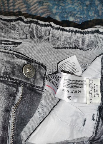 11-12 Yaş Beden Gri Erkek Denim Şort