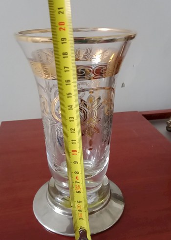 Beden altın Renk Altın renkli parlak dekoratif vazo