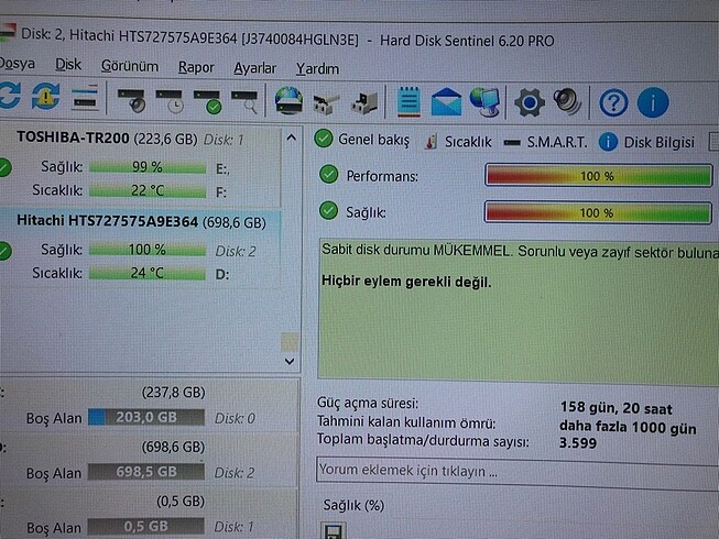 Beden Hitachi 750GB HDD