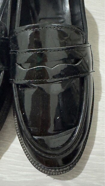 36,5 Beden Siyah Rugan Loafer