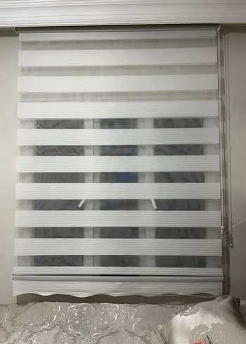 Gri Beyaz Çizgili Modern Stor Perde - Görsel 2