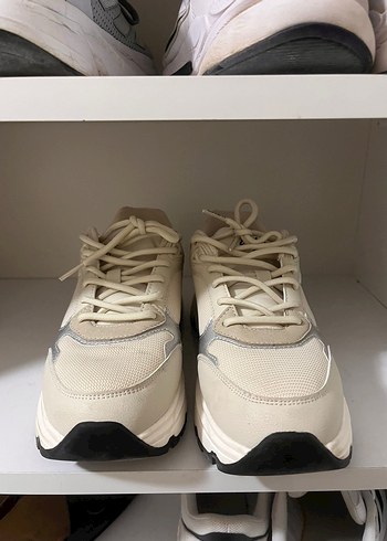 39 Beden USPA-Beyaz Platform Topuklu Spor Ayakkabı