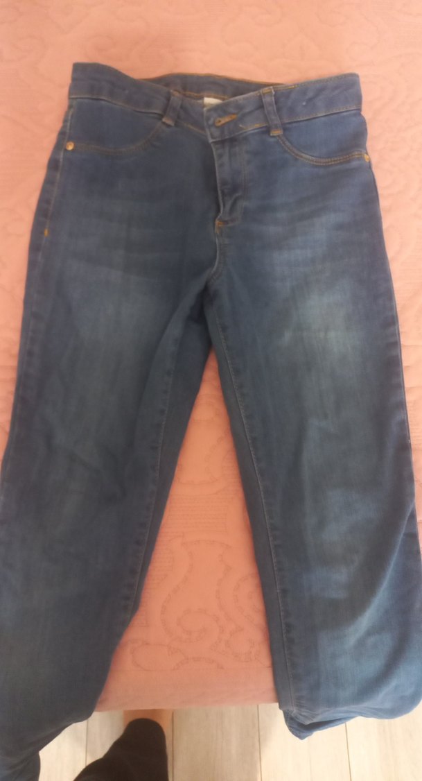 Kadın Mavi Denim Normal Boy Dar Kesim Jean - Görsel 3