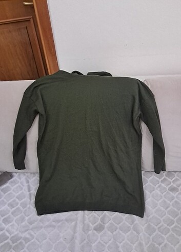 M beden haki kayık yaka kazak - Görsel 4