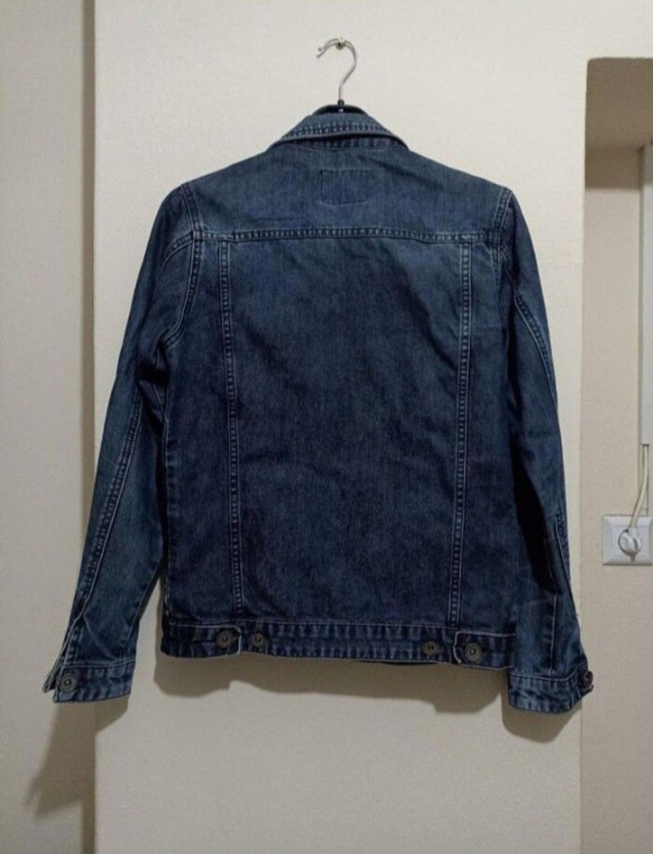 Düğmeli Mavi Erkek Kot Ceket - Görsel 2