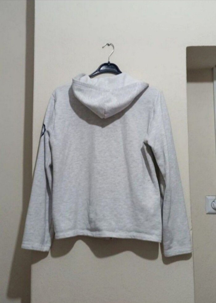 Gri Kadın Fermuarlı Sweatshirt Polar - Görsel 3