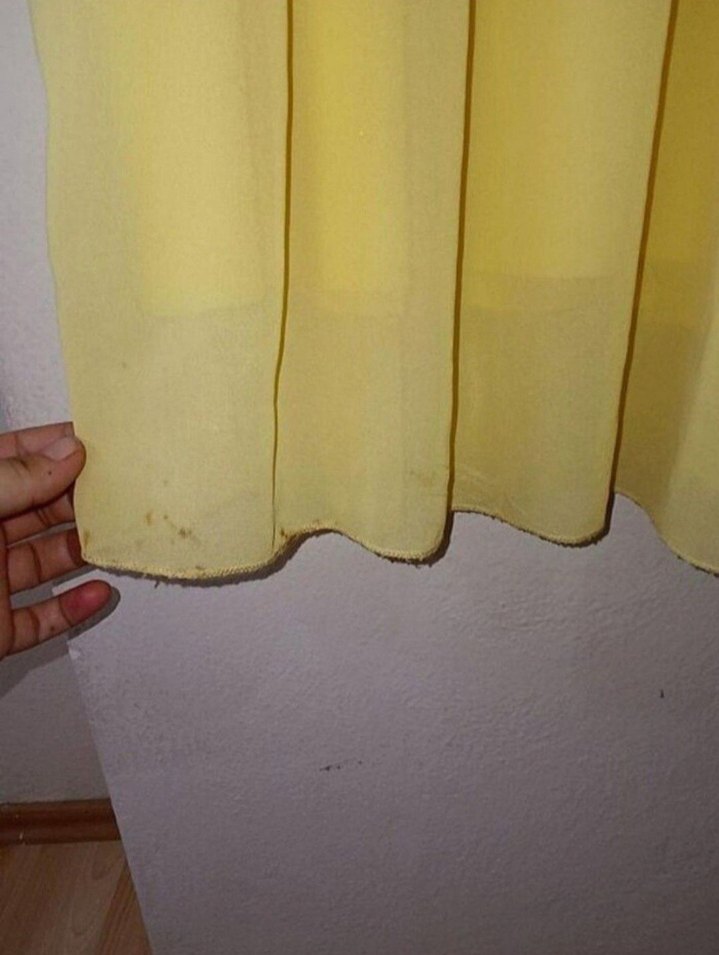 Sarı Dantel Detaylı Uzun Kolsuz Elbise - Görsel 4