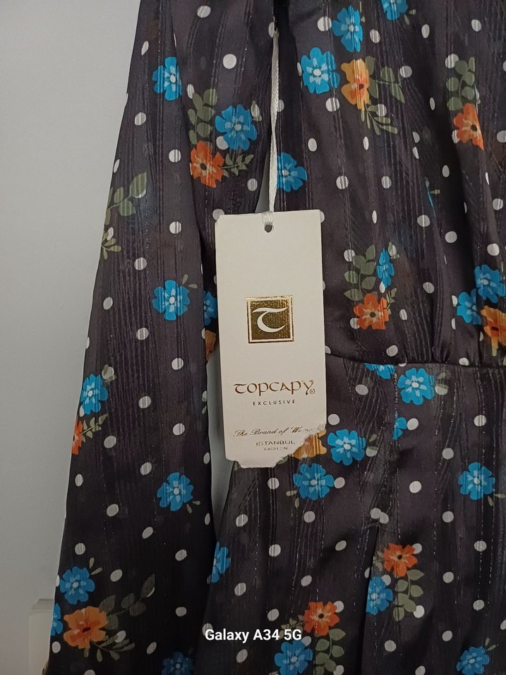 Bohem Uzun Kollu Mini Boyundan Bağcıklı Bluz - Görsel 4