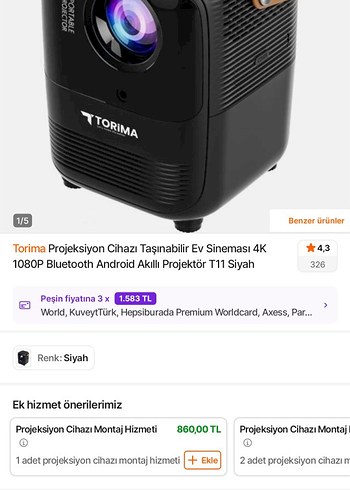 Torima T11 Bluetooth WiFi Akıllı Projeksiyon - Görsel 4
