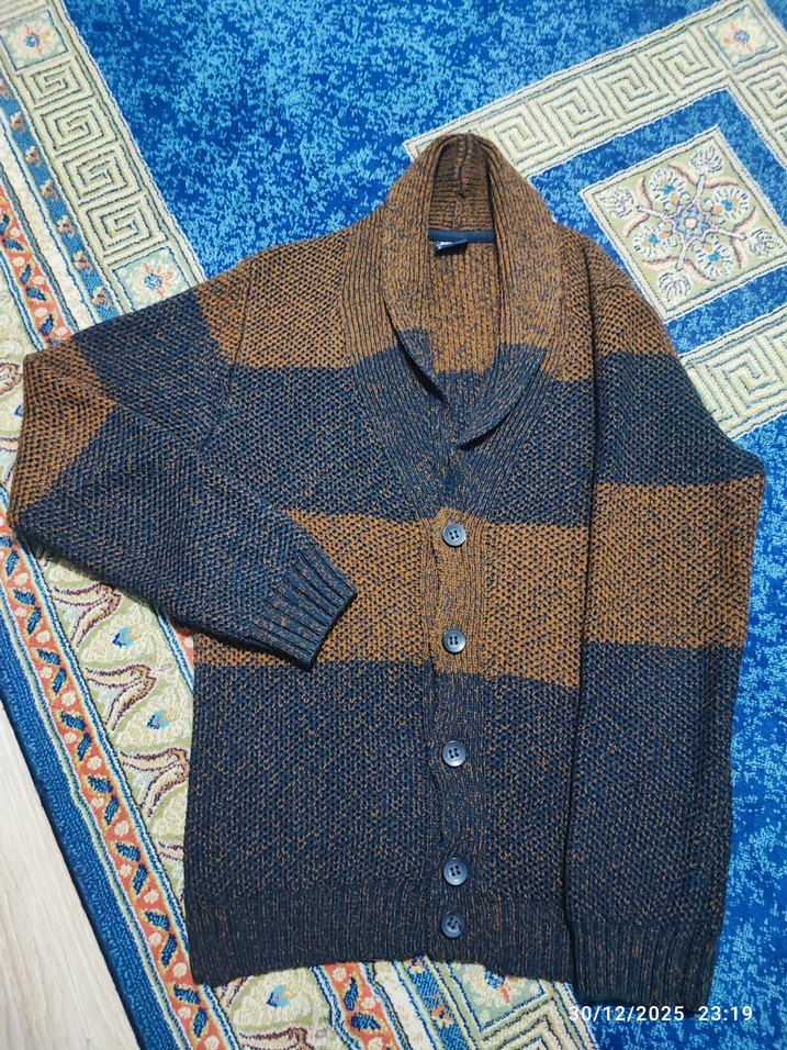 Erkek Kahverengi Premium Örgü Hırka - Görsel 3