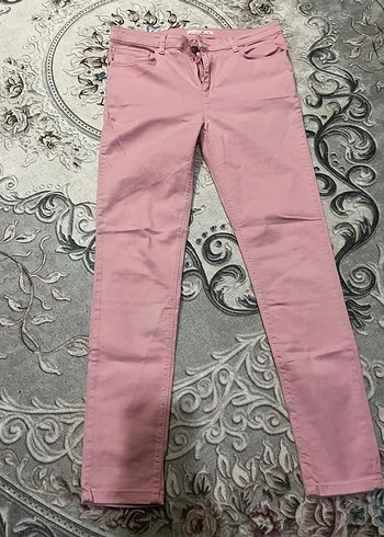 Pembe Midi Kadın Kumaş Pantolon - Görsel 3