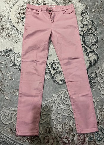 Pembe Midi Kadın Kumaş Pantolon - Görsel 2