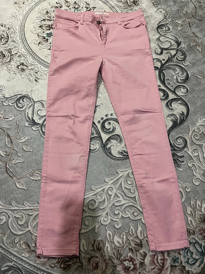 Pembe Midi Kadın Kumaş Pantolon - Görsel 4