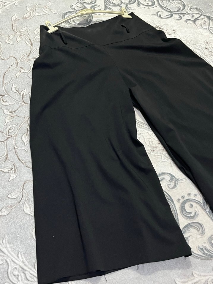 Siyah Kadın Kumaş Pantolon yandan fermuarlı - Görsel 2