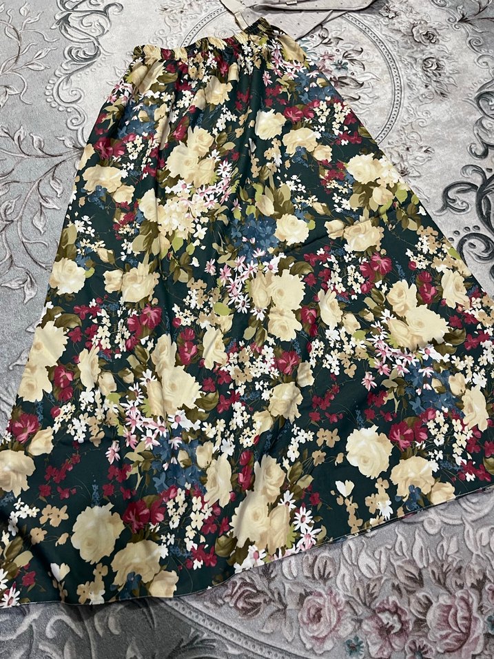 Çiçek Desenli Uzun Bohem Etek - Görsel 2