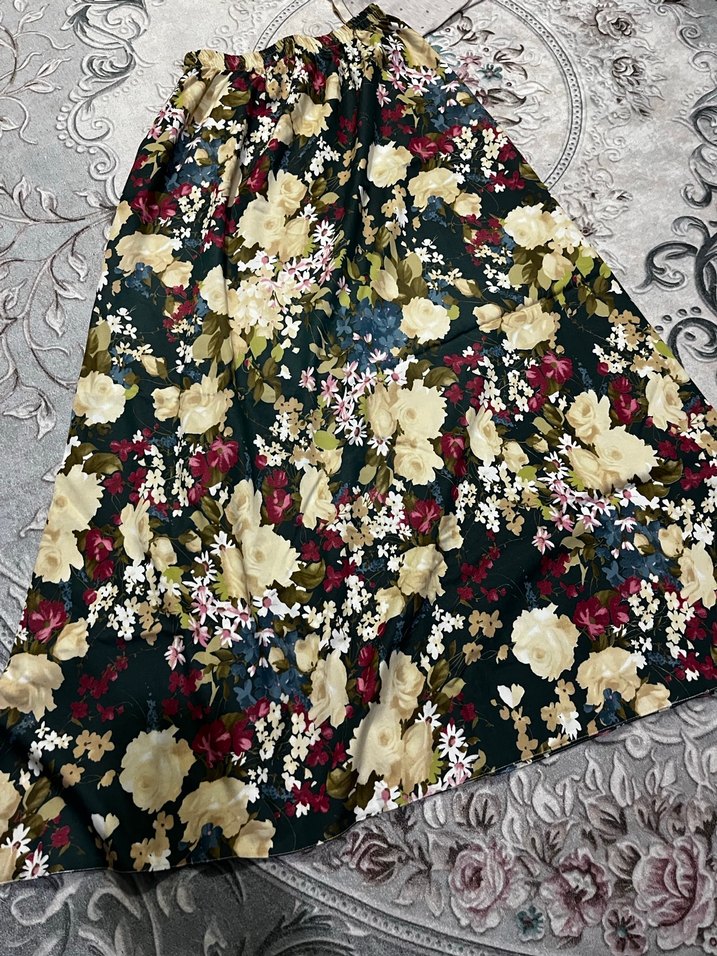 Çiçek Desenli Uzun Bohem Etek - Görsel 3