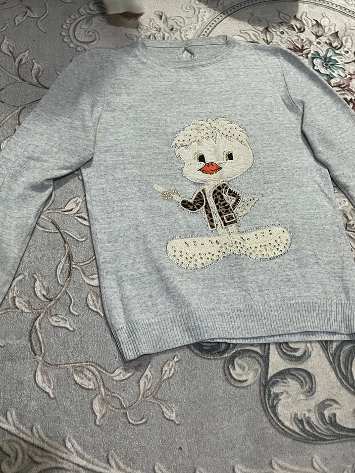 Kız Çocuk gri kazak - Görsel 4