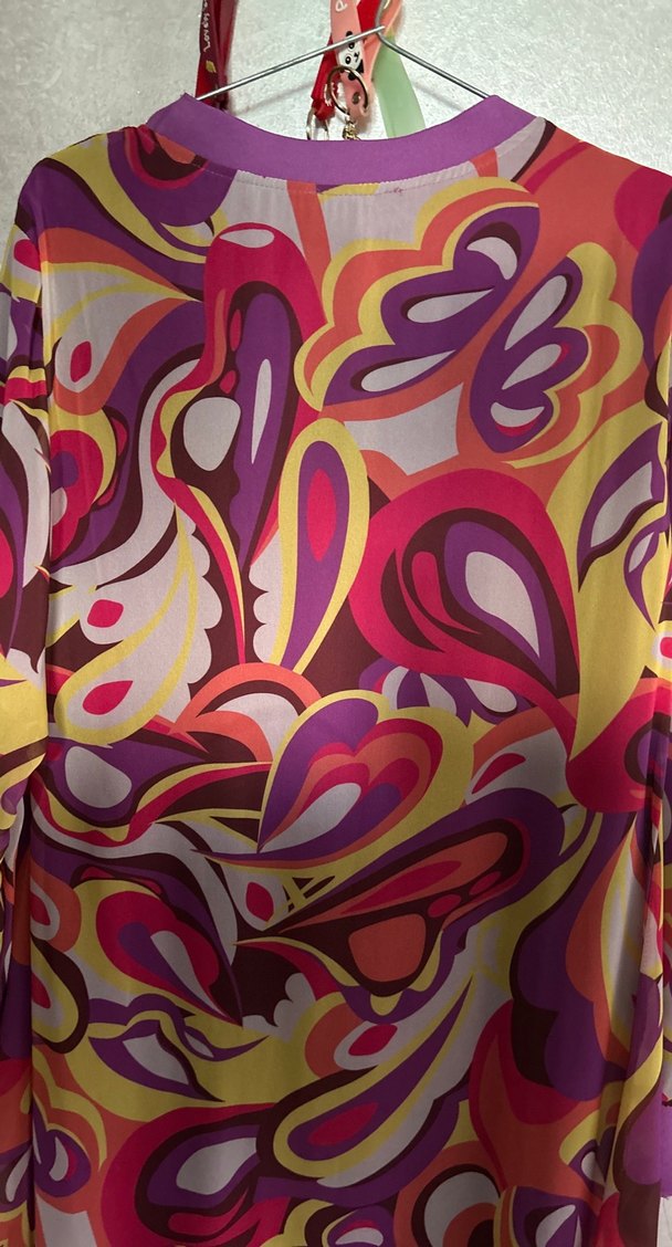 Renkli Bağlama Desenli Uzun Kadın Elbise - Görsel 5