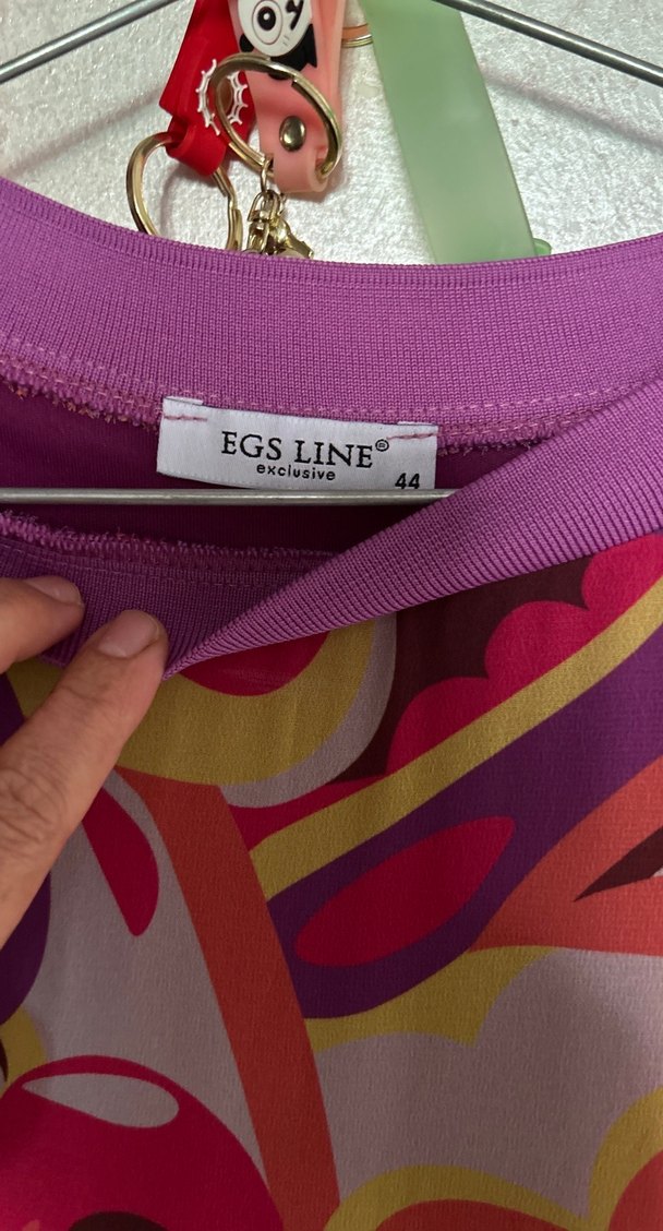 Renkli Bağlama Desenli Uzun Kadın Elbise - Görsel 3