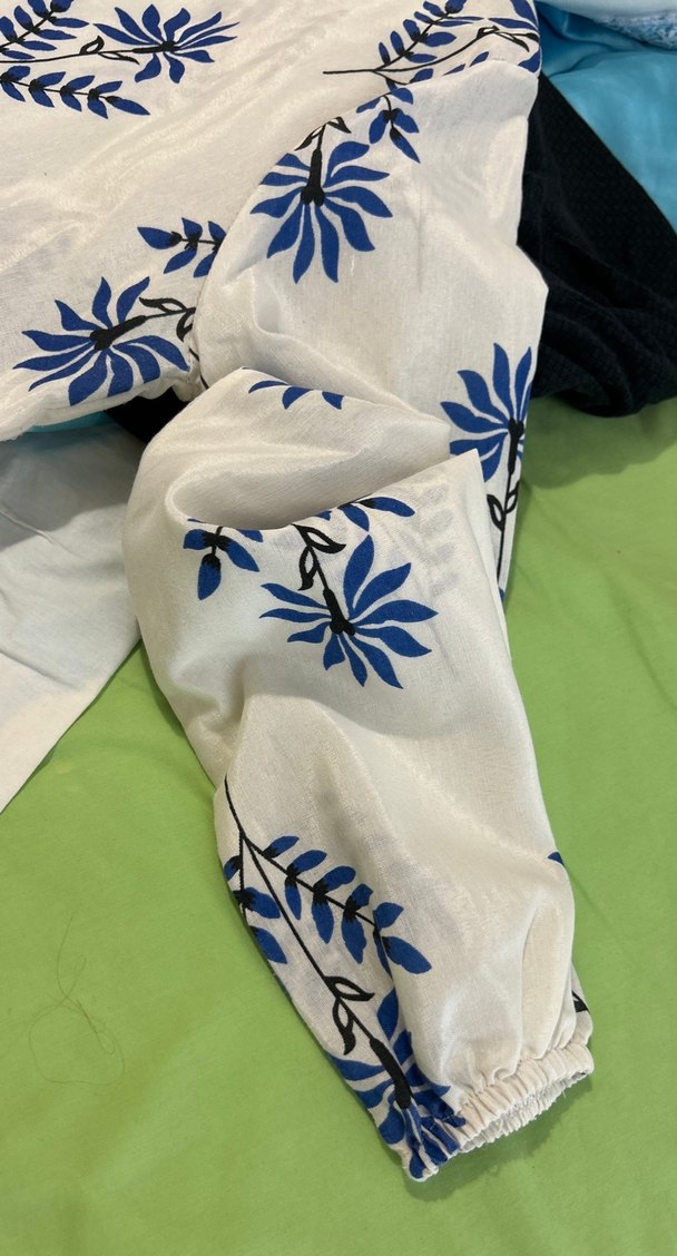 Uzun Beyaz Bohem Desenli Elbise - Görsel 5