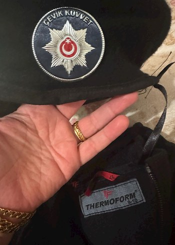 Çocuk Polis Kostümü Siyah Kadife Takım - Görsel 8