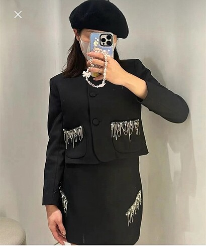 Blazer Ceket Etek Takımı