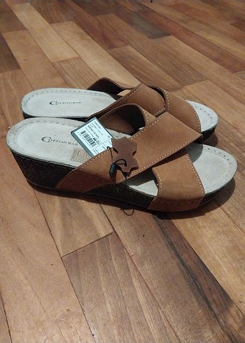 Boyner Cottonbar Kahverengi Süet kadın terlik - Görsel 2