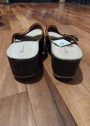 Boyner Cottonbar Kahverengi Süet kadın terlik - Görsel 3