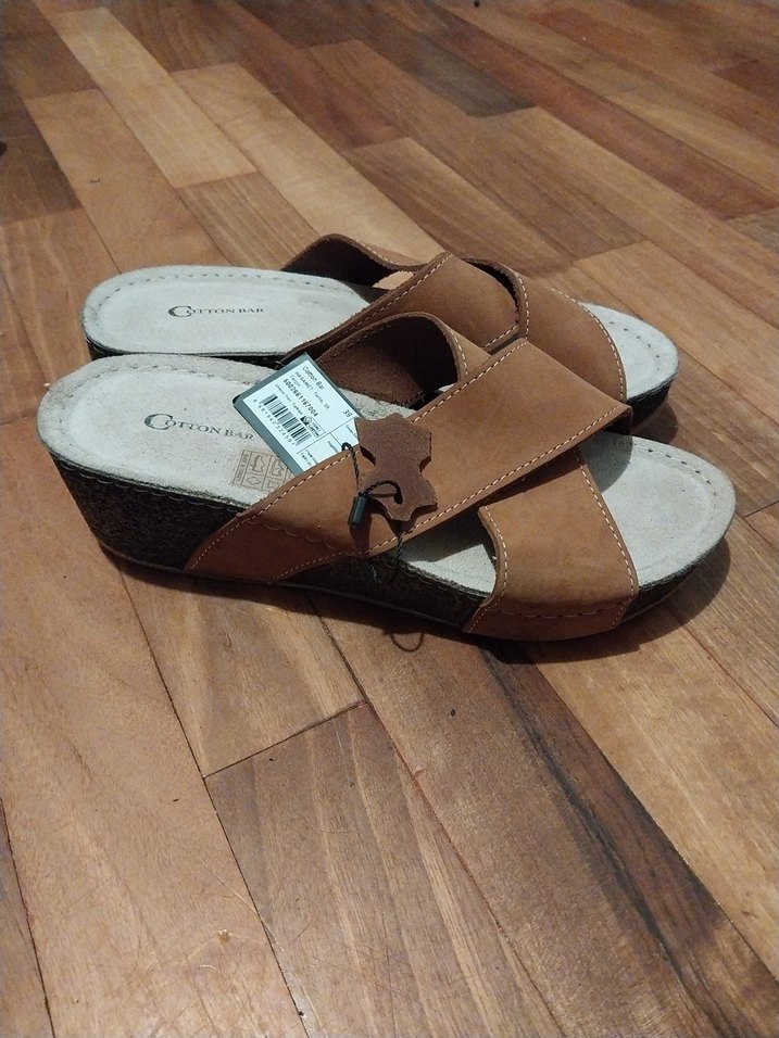 Boyner Cottonbar Kahverengi Süet kadın terlik - Görsel 2