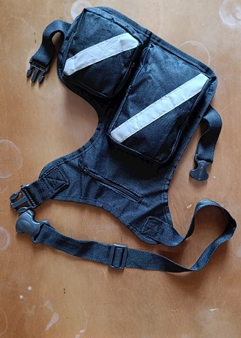 Fermuarlı Siyah Biker Erkek Bel Çantası - Görsel 3