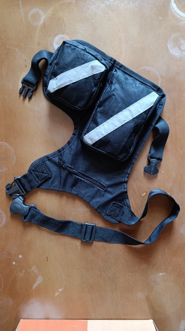 Fermuarlı Siyah Biker Erkek Bel Çantası - Görsel 2