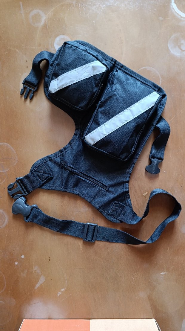 Fermuarlı Siyah Biker Erkek Bel Çantası - Görsel 3