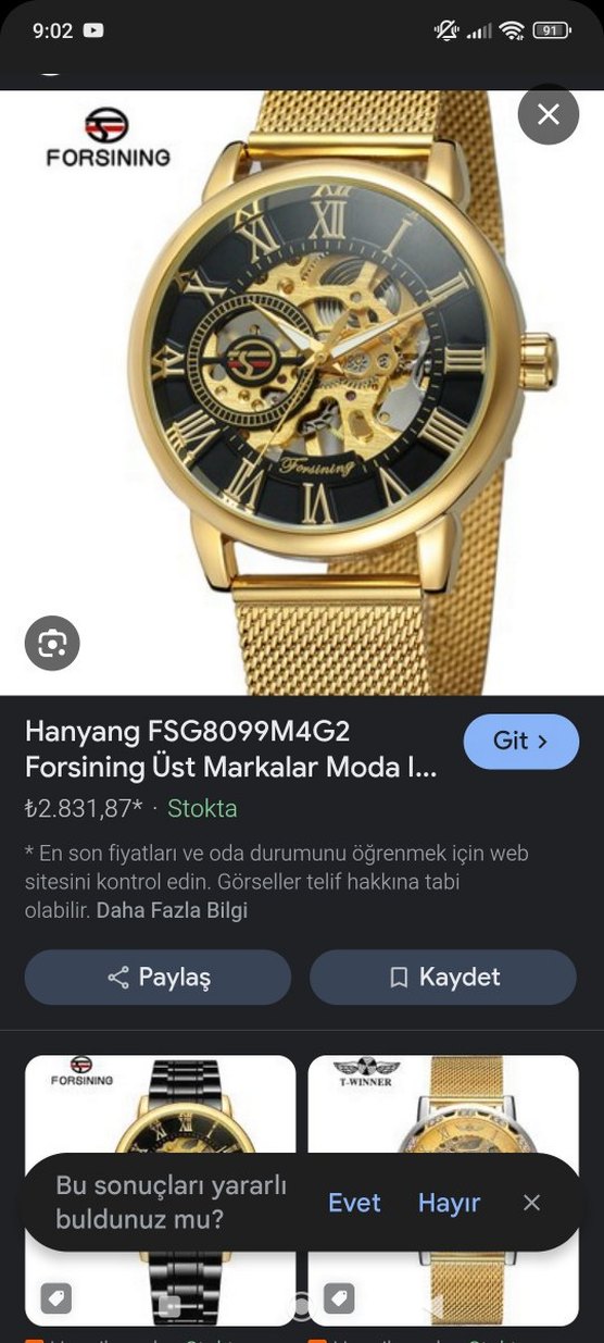 Kurmalı Sıfırdan Farksız Erkek, Kadın saati - Görsel 2