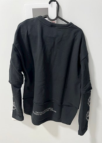 Kadın Siyah Baskılı Rock Sweatshirt - Görsel 5