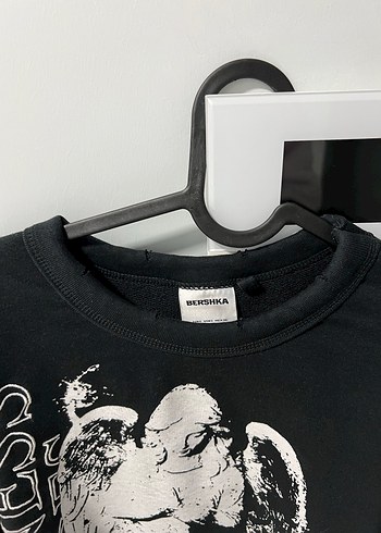 Kadın Siyah Baskılı Rock Sweatshirt - Görsel 2