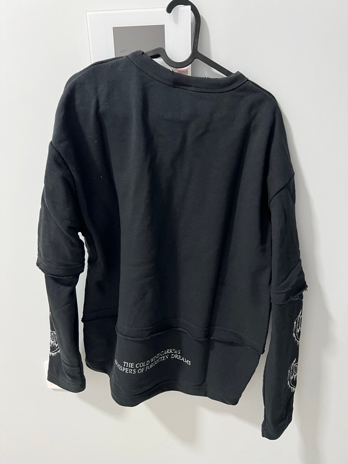 Kadın Siyah Baskılı Rock Sweatshirt - Görsel 5