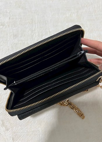 Zincir Detaylı Siyah Deri Kadın Çanta - Görsel 2